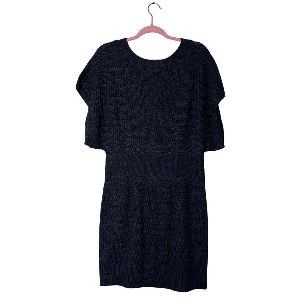 Silvia Novelli Noba Gray Merino Wool Blend Knit Dress Made in Italy Size L - Picture 2 of 8